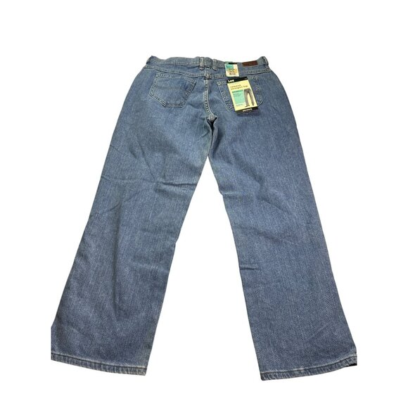 Lee Relaxed Straight Leg Jeans 12 Short At The Waist Stretch Fabric New - Picture 3 of 5